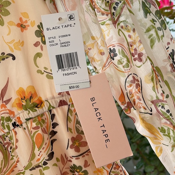 Black Tape_ Women’s Paisley Print Elastic -Waist Minidress - Large - Picture 7 of 15